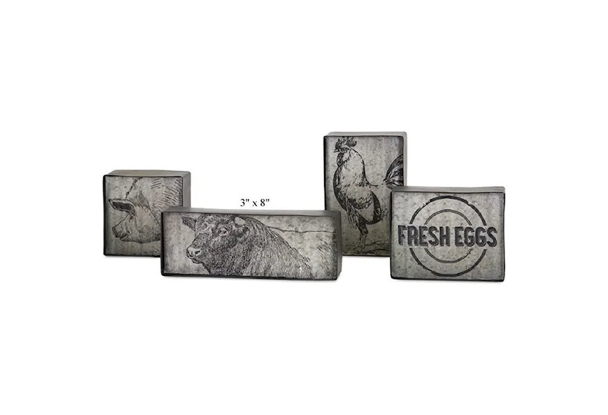 Accents Country Metal Blocks - Set of 4 by Will's Company at H & F Home Furnishings