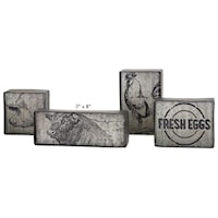 Country Metal Blocks - Set of 4