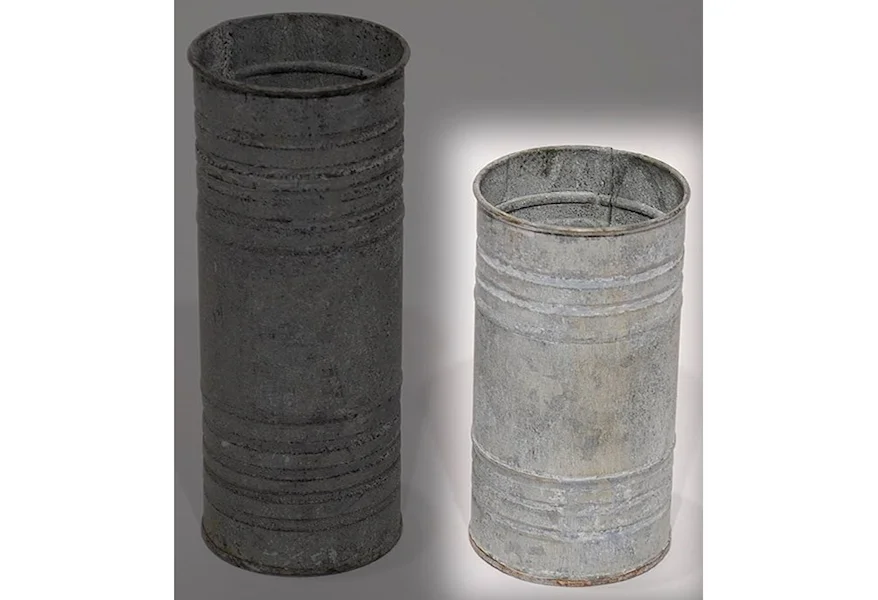 Accents Zinc Pillar Hldr/Vase 6" by Will's Company at H & F Home Furnishings
