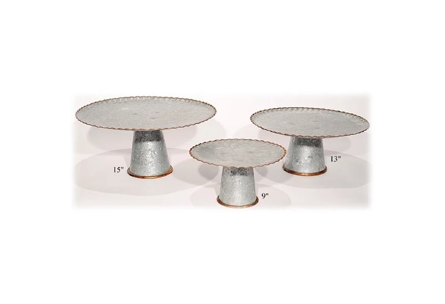 Accents Galvanized Stands/Pedestals Set of 3 by Will's Company at H & F Home Furnishings
