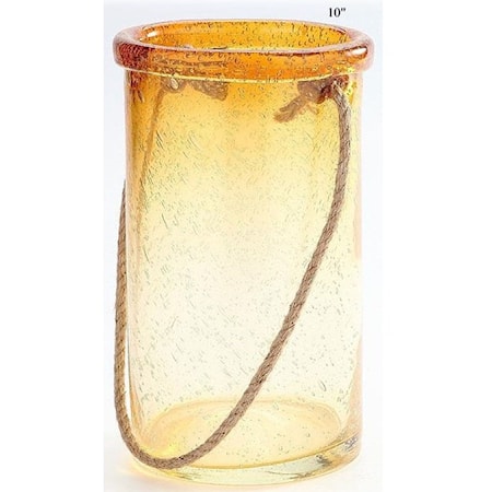 Amber Vase with Handle 10"