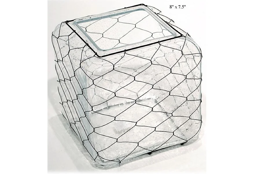 Accents Square Vase with Wire - 8" by Will's Company at H & F Home Furnishings