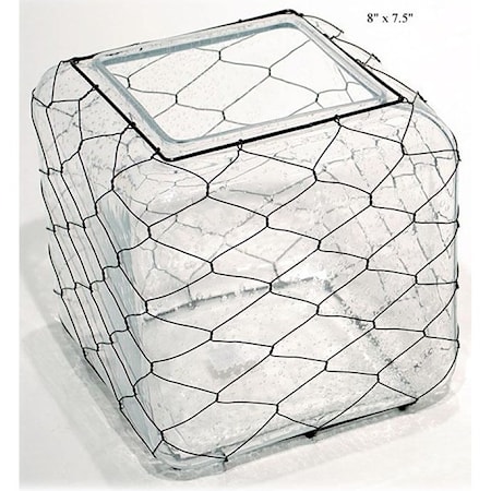 Square Vase with Wire - 8"