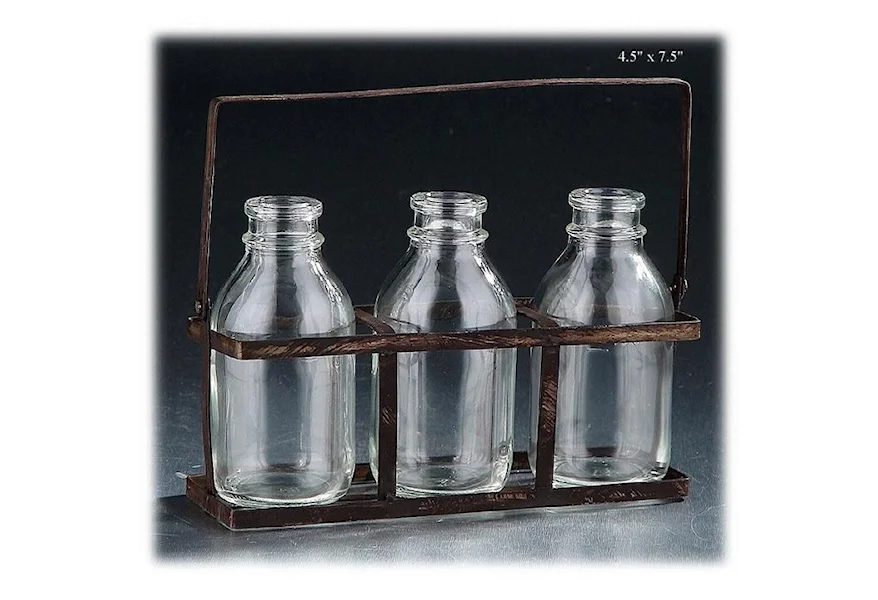 Accents 3 Bottles in a Carrier - 4.5" x 7.5" by Will's Company at H & F Home Furnishings