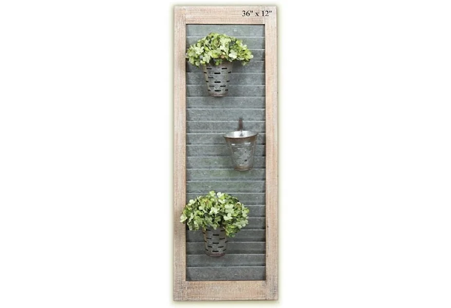 Accents Shutter Rack w/3 Pots 36" by Will's Company at H & F Home Furnishings