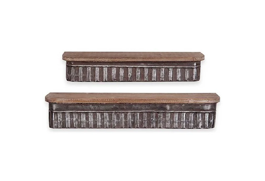 Accents Ashby Galvanized Shelf - Set of 2 by Will's Company at H & F Home Furnishings
