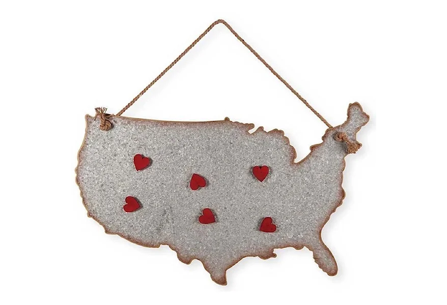 Accents Galvanized USA w/Magnets - 22" x 30" by Will's Company at H & F Home Furnishings