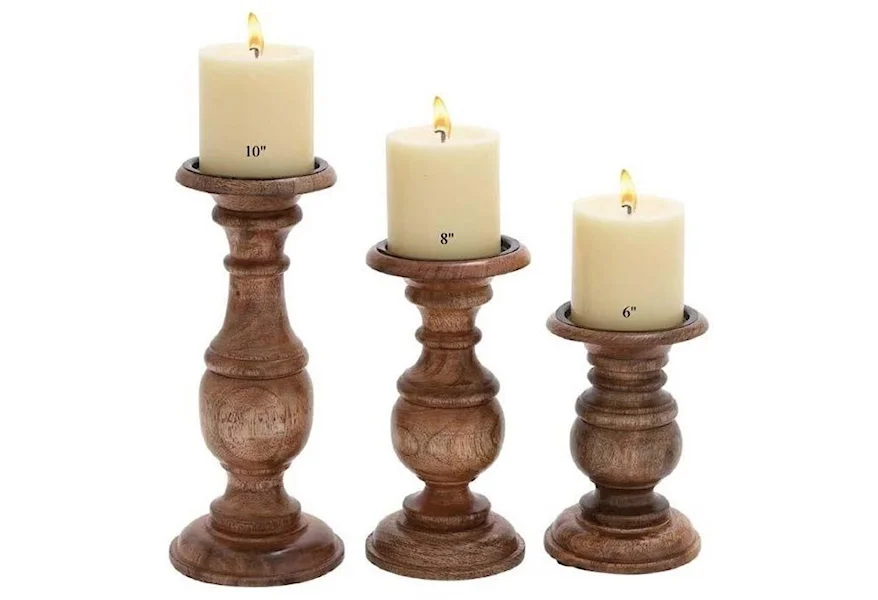 Accents Candleholder Set of 3 - 6"/8"/10" by Will's Company at H & F Home Furnishings