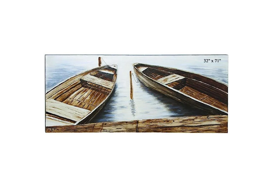 Accents Boat Canvas Wall Art - 71" x 32" by Will's Company at H & F Home Furnishings