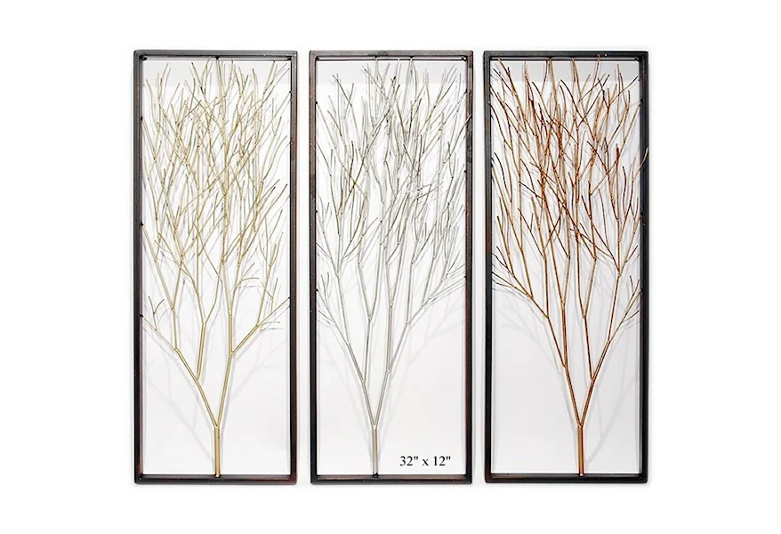 Accents Set of 3 Framed Tree Wall Panels - 32" by Will's Company at H & F Home Furnishings