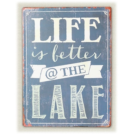 'Life is better at the lake' Wall Sign