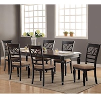 7 Piece Dining Set with X-Back Chairs