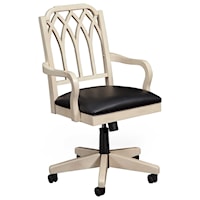 Relaxed Vintage Office Chair with Easy-to-Clean Upholstered Seat