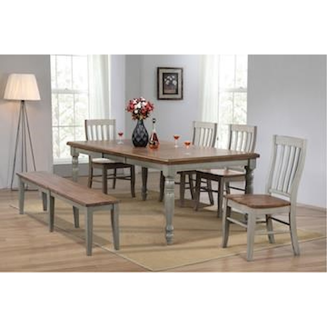 Winners Only Barnwell Table & 4 Chairs with Bench