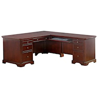 Transitional 66" L-Shape Desk with 42" Return