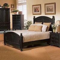 Transitional Panel California King Bed with Bun Feet