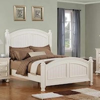 Transitional Panel California King Bed with Bun Feet