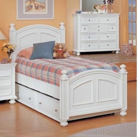 Transitional Panel Full Bed with Trundle