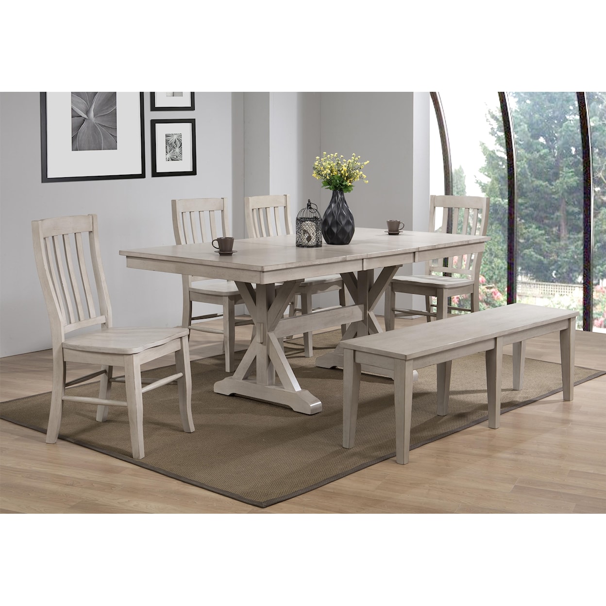 Winners Only Carmel Table & 4 Chairs with Bench