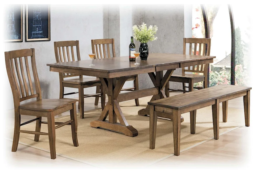 Carmel Table & 4 Chairs with Bench by Winners Only at Reeds Furniture