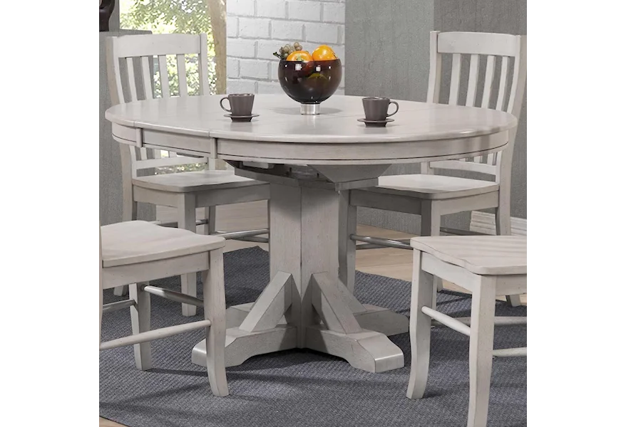 Carmel 57" Pedestal Table w/ 15" Butterfly Leaf by Winners Only at Reeds Furniture
