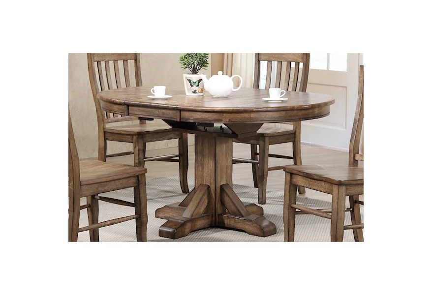 Carmel 57" Pedestal Table w/ 15" Butterfly Leaf by Winners Only at Sheely's Furniture & Appliance