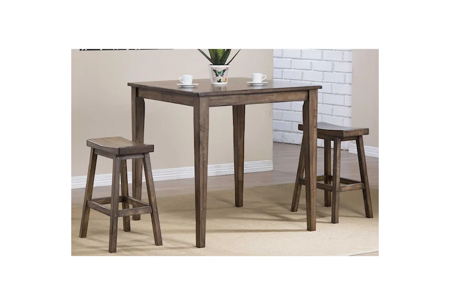 Carmel 3 Piece Counter Height Dining Set by Winners Only at Mueller Furniture