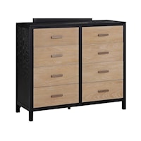 Contemporary Tall Dresser with Two-Tone Finish