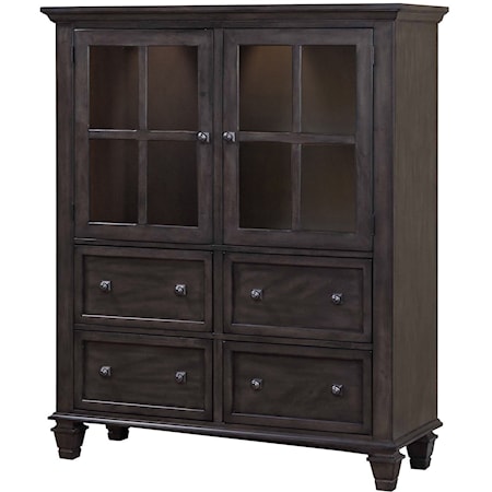 52" Cabinet with Touch Light and Hanging Stemware Storage
