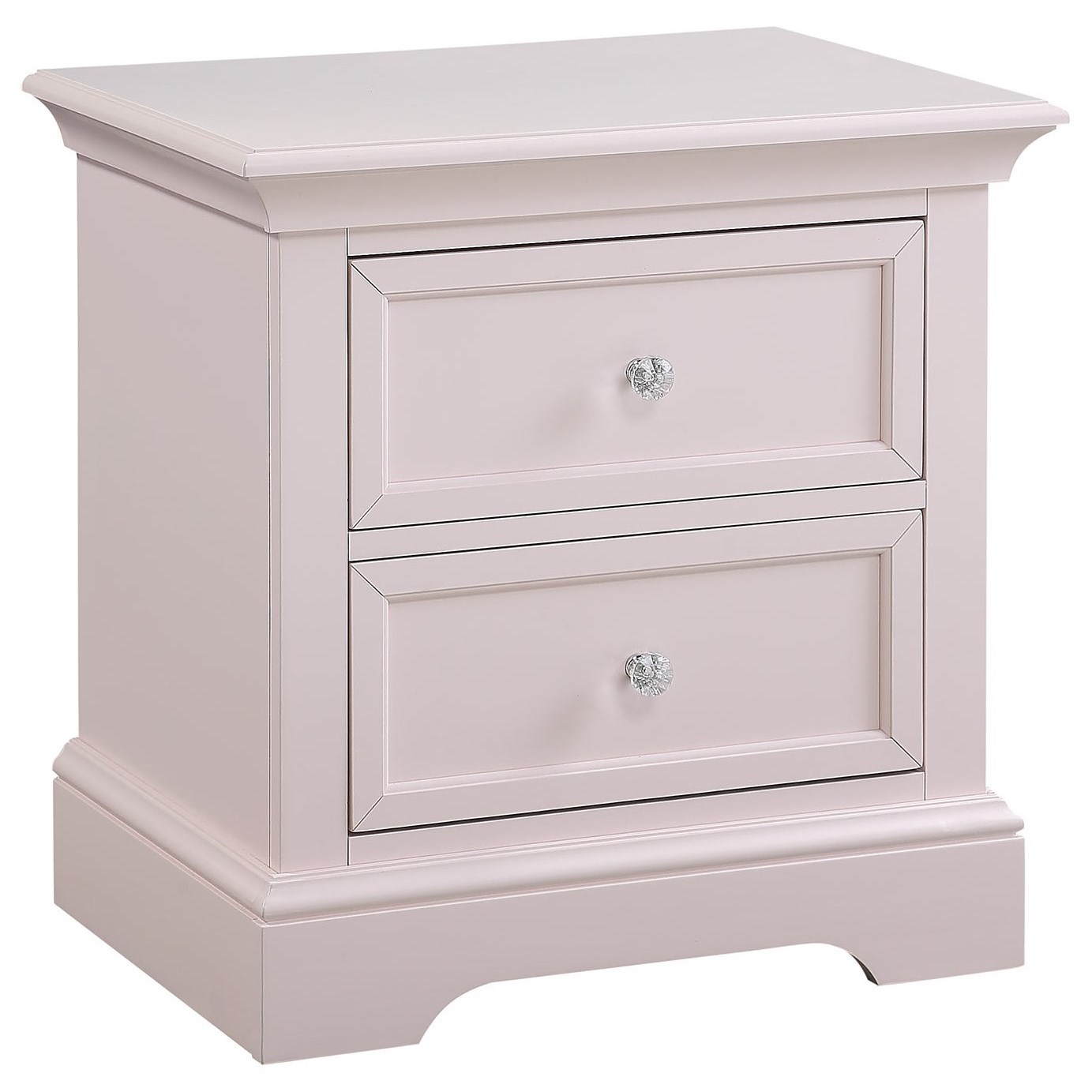 Winners Only Jewel Transitional Nightstand with Round Crystal Knobs