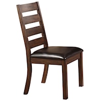 Ladder Back Side Chair with Upholstered Seat