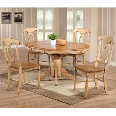 5 Piece Round Table and Napoleon Chair Set