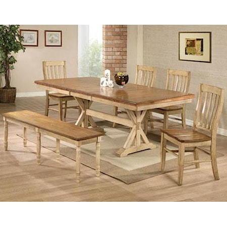 6 Piece Table, Chair, and Bench Set