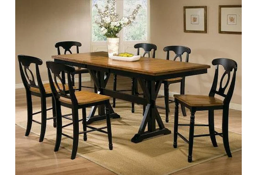 Quails Run 7 Piece Tall Table with Barstools by Winners Only at Conlin's Furniture