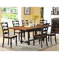7 Piece Dining Set with Trestle Table