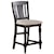 Winners Only Xcalibur Slat Back Counter Height Barstool with Upholstered Seat