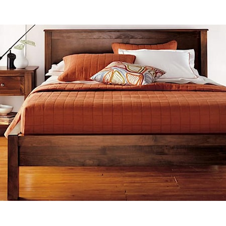 Twin Size 2 Panel Platform Bed with 12-Wood Slats
