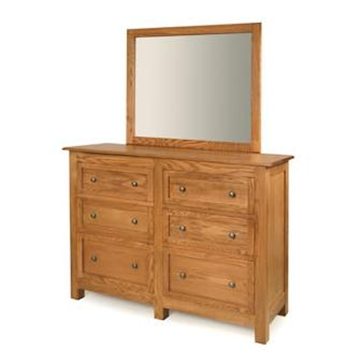 Witmer Furniture Taylor J 6-Drawer Dresser and Mirror Combo
