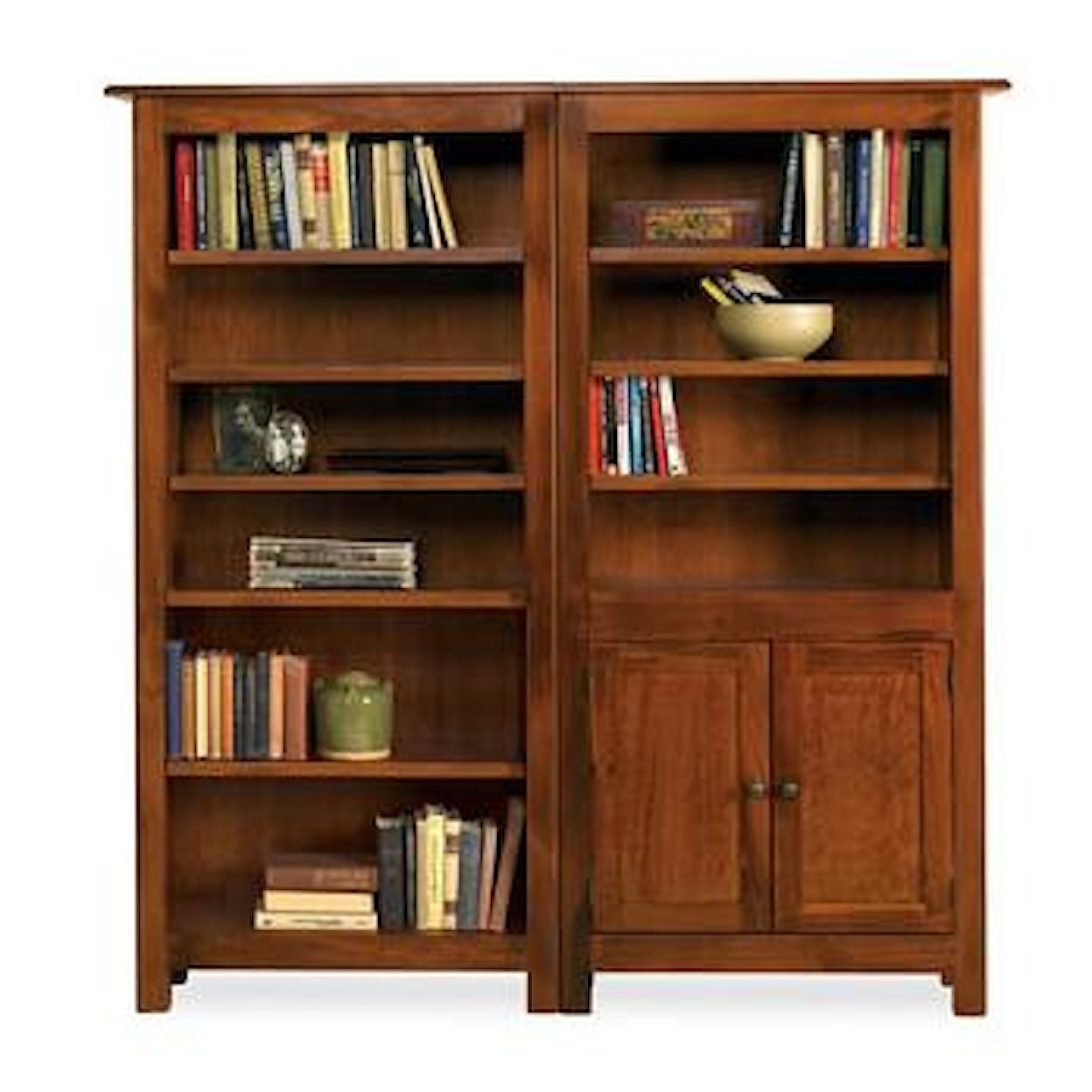 Witmer Furniture Taylor J 9-Shelf Bookcase Combo with Doors