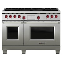 48" Freestanding Dual Fuel Range with Double Oven, 6 Burners and Charbroiler