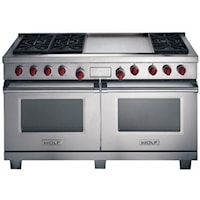 60" Freestanding Dual Fuel Range with Double Oven, 6 Burners, and Double Griddle