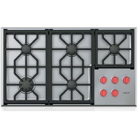 36" Professional Gas Cooktop - 5 Burners