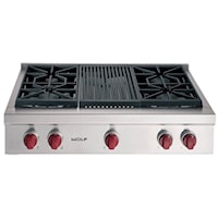 36" Built-In Gas Rangetop with 4 Sealed Burners and Charbroiler