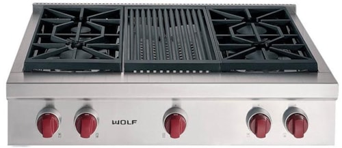 36" Built-In Gas Rangetop with 4 Sealed Burners and Charbroiler