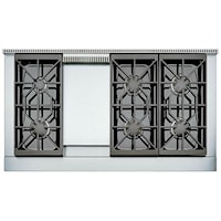 48" Built-In Gas Rangetop with 6 Sealed Burners and Griddle