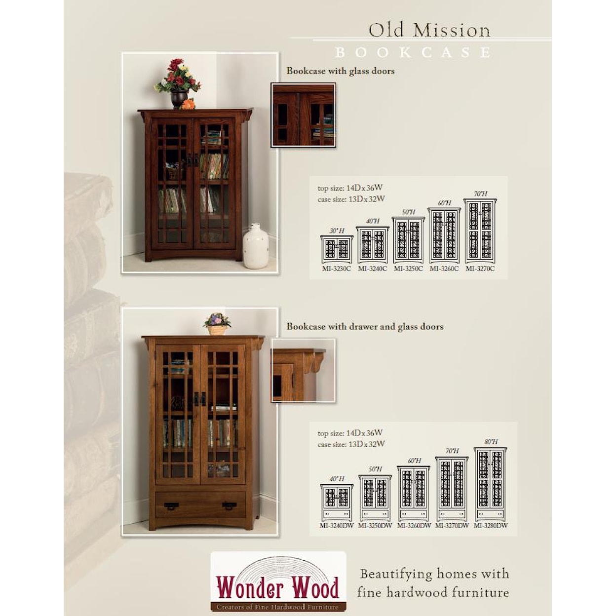 Wonder Wood Wonder Wood Bookcases Customizable Old Mission Bookcase