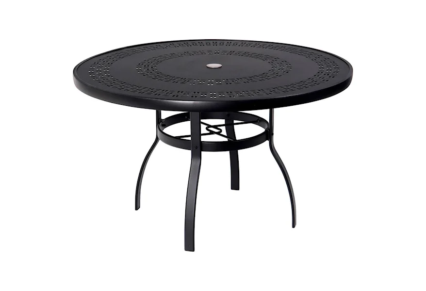 Aluminum Tables Deluxe 48" Round Umbrella Table by Woodard at Jacksonville Furniture Mart