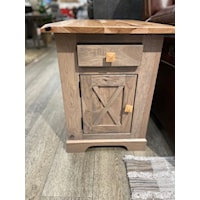 End Table with Natural Hickory Top and Driftwood Base