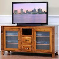 55" TV Stand with Frosted Glass Doors