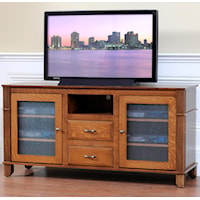 60" TV Stand with Frosted Glass Doors